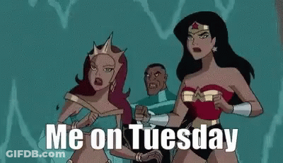 Group Of Cartoon Characters Me On Tuesday GIF