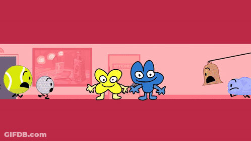 Group Of Cartoon Characters Standing In Room GIF