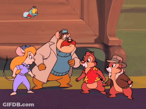 Group Of Cartoon Characters With Bee In Background GIF