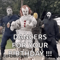 Group Of Clowns Dancing Together GIF