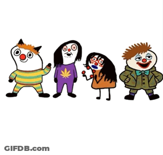 Group Of Clowns Standing Together GIF