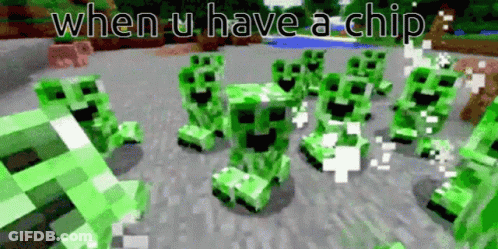 Group Of Creepers In Minecraft Field GIF