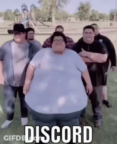 Group Of Fat Men In Park One Very Fat GIF