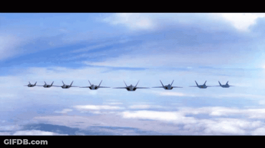 Group Of Fighter Jet Flies Fast GIF