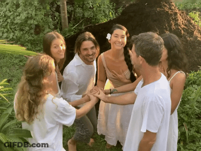 Group Of Friends Sending Good Vibes GIF