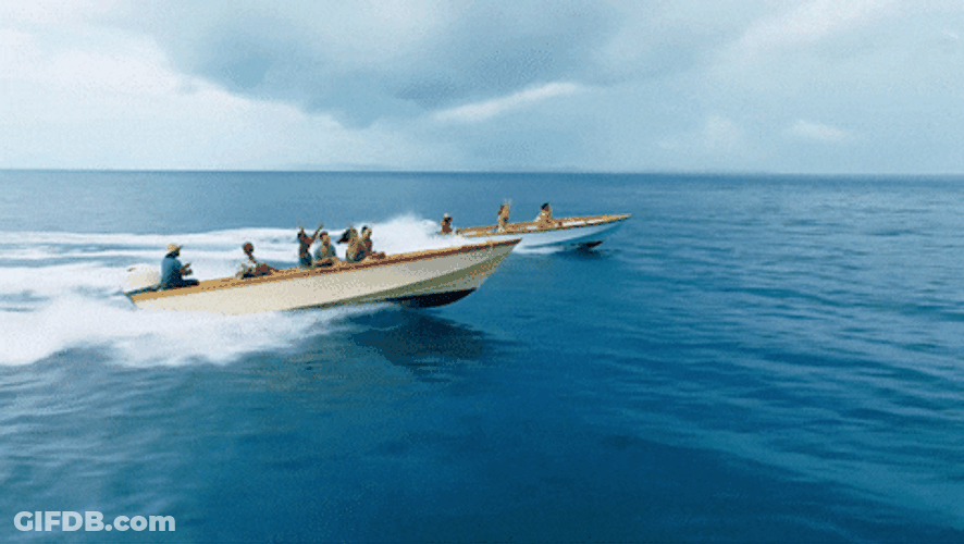 Group Of Friends Speed Skiff GIF