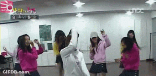 Group Of Girls Dancing With MBC Logo GIF