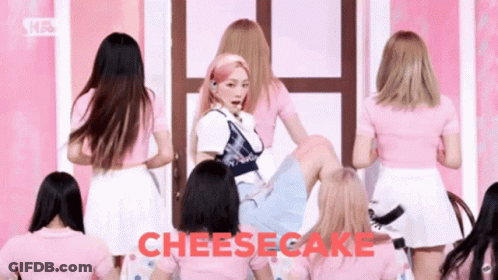 Group Of Girls In Pink Dancing Cheesecake GIF