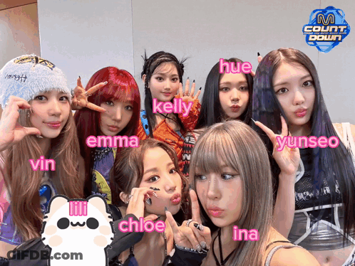 Group Of Girls Posing With M Count Down GIF