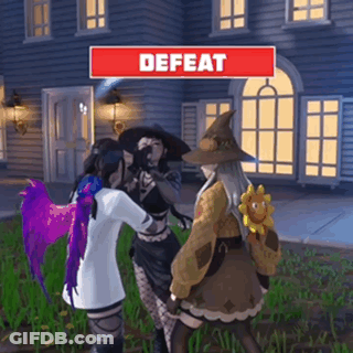 Group Of Girls Standing In Front Of Defeat Sign GIF