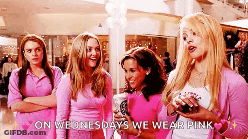 Group Of Girls Standing In Shopping Mall GIF