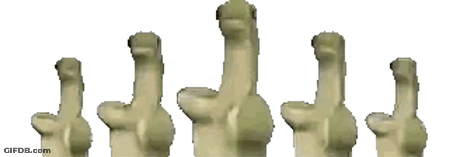 Group Of Green Dancing Dino GIF