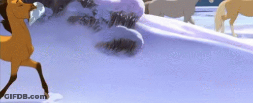 Group Of Horses Standing In Snow GIF