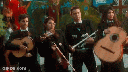 Group Of Mariachi Players Playing Instruments GIF