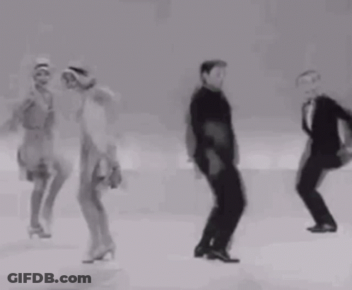 Group Of Men And Women Dancing On Stage GIF
