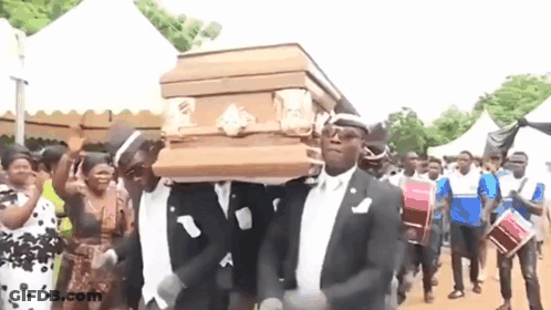 Group Of Men Carrying Coffin GIF