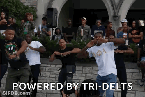 Group Of Men Dancing Powered By Tri-Delts GIF