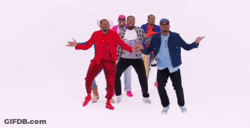 Group Of Men Dancing Together In A Row GIF