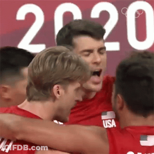 Group Of Men Hugging 2020 Sign GIF