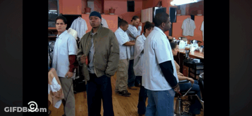 Group Of Men In A Barber Shop GIF