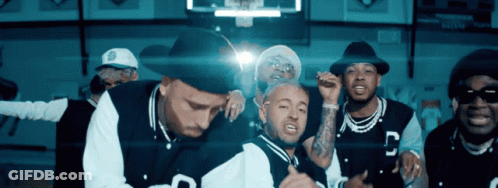 Group Of Men In C Shirts In Front Of Basketball Hoop GIF