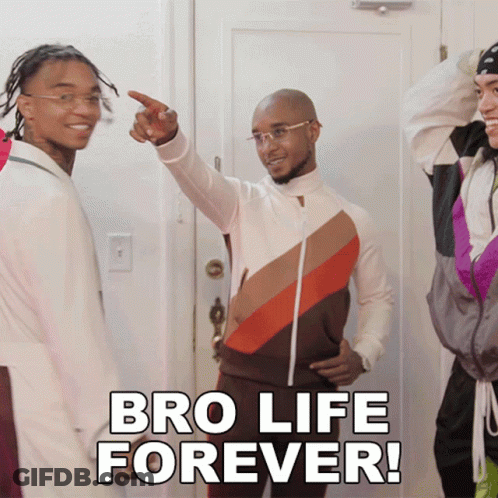 Group Of Men In Front Of Door Bro Life Forever GIF