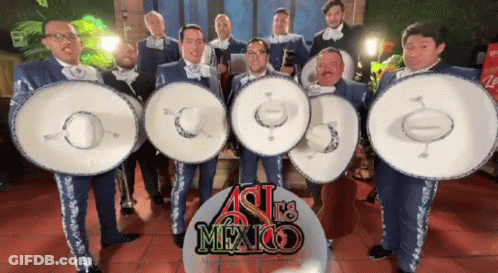 Group Of Men In Front Of Mexico Banner GIF