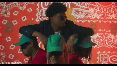 Group Of Men In Front Of Red And White Bandana GIF