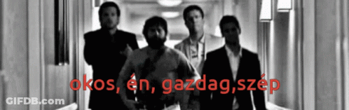 Group Of Men In Hallway With Okos En Gazdag Szep GIF