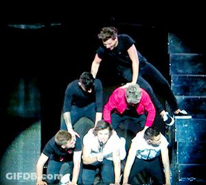 Group Of Men In Human Pyramid GIF