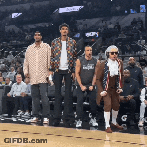 Group Of Men On Basketball Court GIF