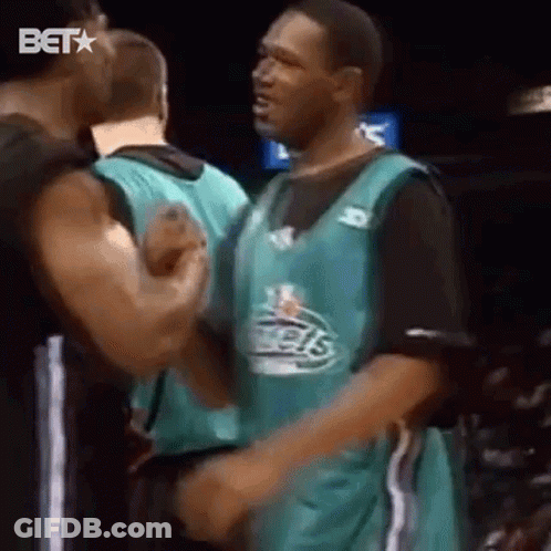 Group Of Men On Basketball Court GIF
