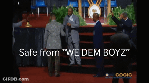 Group Of Men On Stage Safe From We Dem Boyz GIF