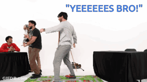 Group Of Men Playing Game Saying Yeeees Bro GIF