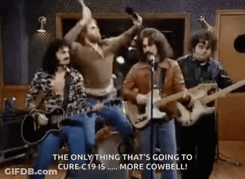Group Of Men Playing Guitars And Singing Into Microphones GIF
