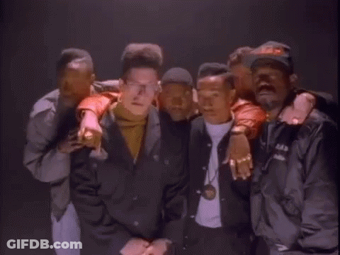 Group Of Men Posing With L.A.D. Jacket GIF