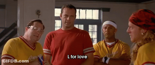 Group Of Men Saying L For Love GIF