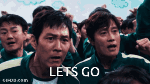 Group Of Men Saying Lets Go GIF