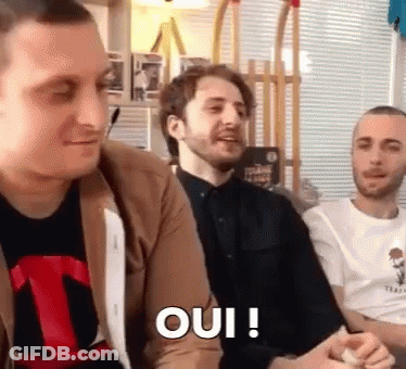 Group Of Men Saying Oui GIF