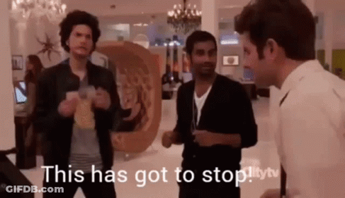 Group Of Men Saying This Has Got To Stop GIF
