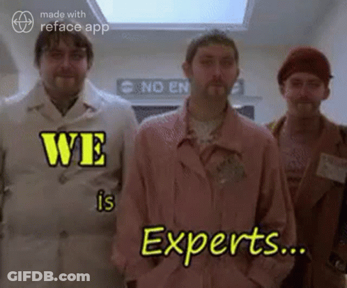 Group Of Men Saying We Is Experts GIF