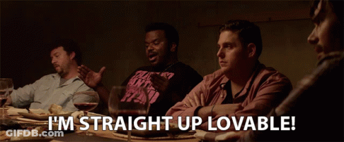 Group Of Men Sitting At Table Saying I'm Straight Up Lovable GIF