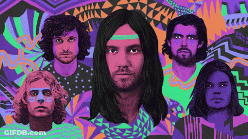 Group Of Men Standing Colorful Background GIF