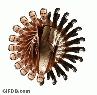 Group Of Men Standing In Circle Heads Visible GIF