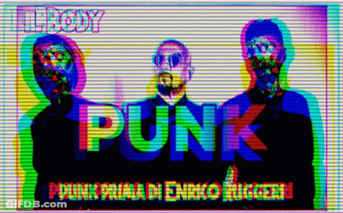 Group Of Men Standing In Front Of Punk Sign GIF