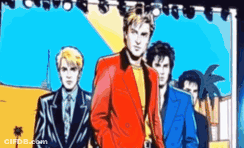 Group Of Men Standing In Front Of Stage GIF