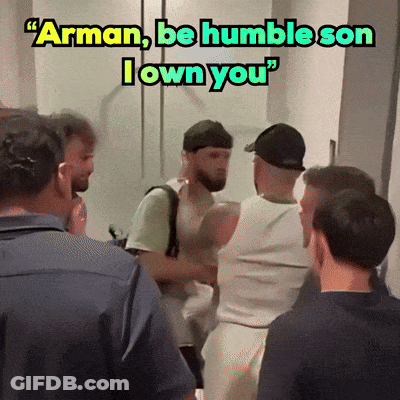 Group Of Men Standing In Room Arman Be Humble Son I Own You GIF