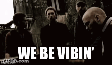 Group Of Men Standing Together Saying We Be Vibin GIF