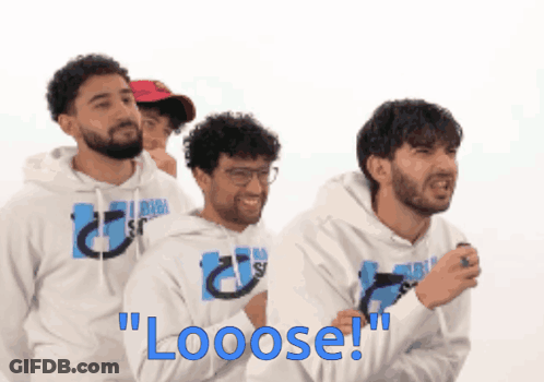 Group Of Men Standing With Looose In Blue GIF