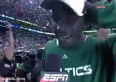 Group Of Men Watching Basketball In Stadium GIF